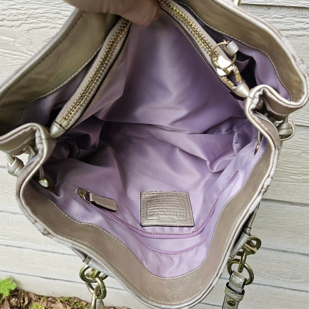 Coach Colette Signature C canvas bag tan gold - Picture 10 of 14